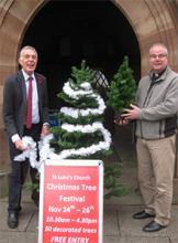 Cllr George Alcott, Vicar and tree outside of St Lukes Church