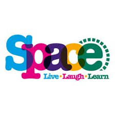 Colourful logo spelling out the word SPACE