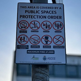 Public Spaces Protection Order Sign