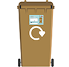 brown garden waste bin