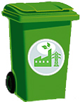 green wheelie bin